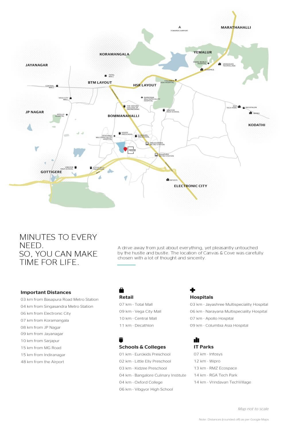 Assetz Canvas & Cove Bangalore Location Map